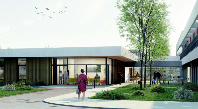 Lauréat du concours pour l'extension du bâtiment Baudrairie du Centre Hospitalier de Nord-Mayenne.